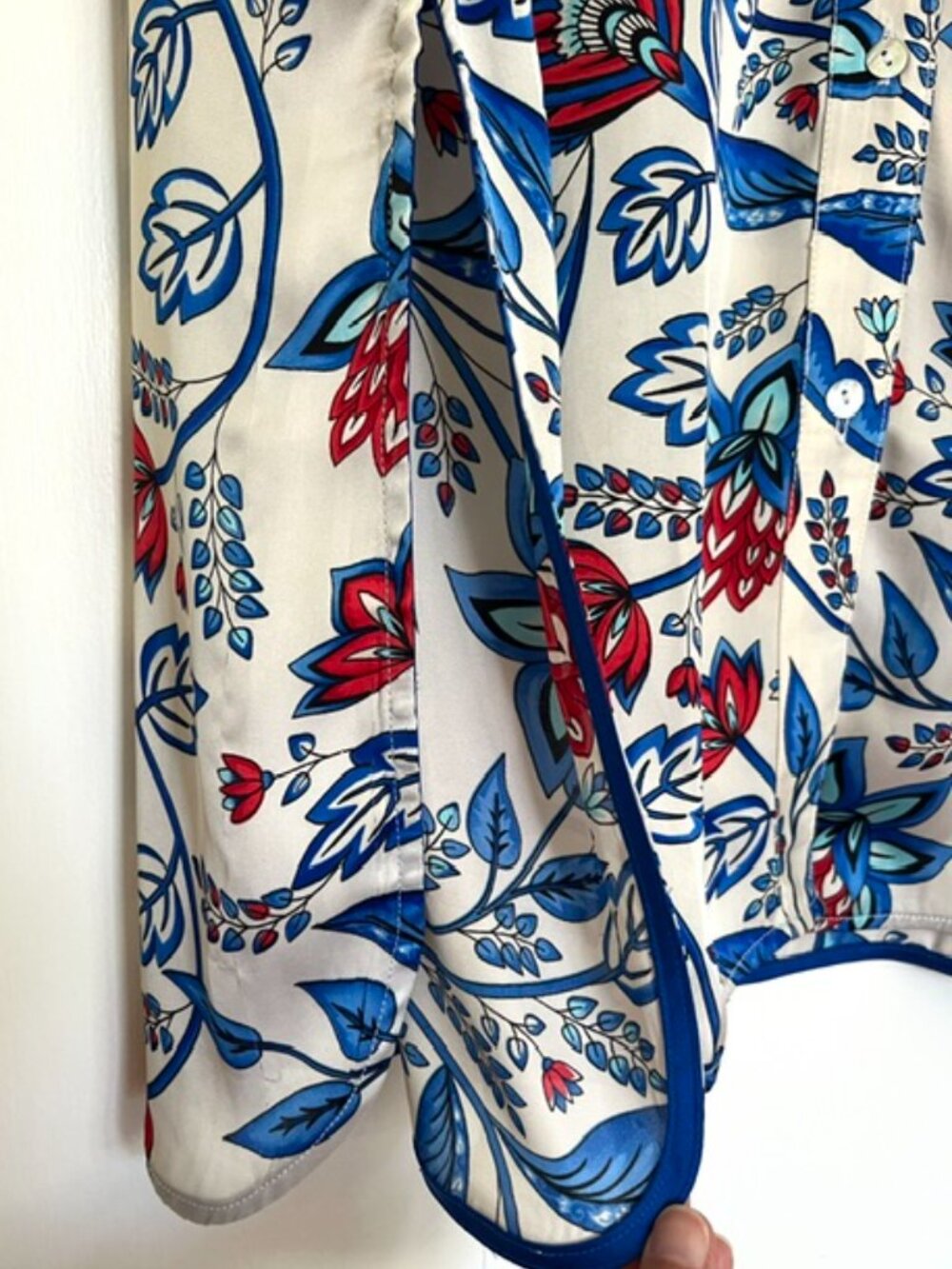 French Designer Emma Ducci 100% Silk Maxi Shirt Dress | Size 10 - Picture 9 of 12